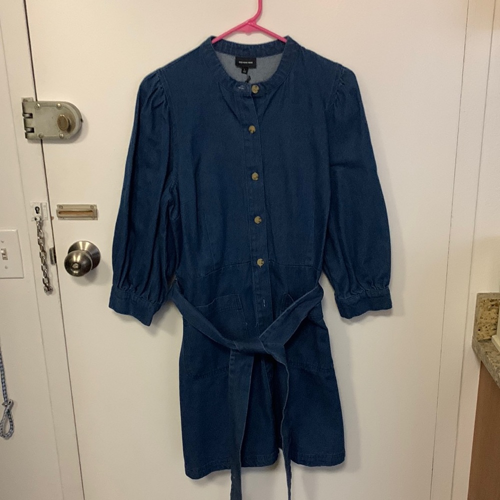 NWT - Who What Wear - Demin Puff Sleeve Dress - Sz Large